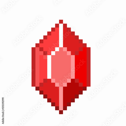 red crystal in pixel art