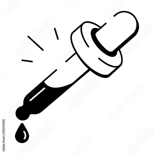 A hand drawn icon showing a liquid dropper 

