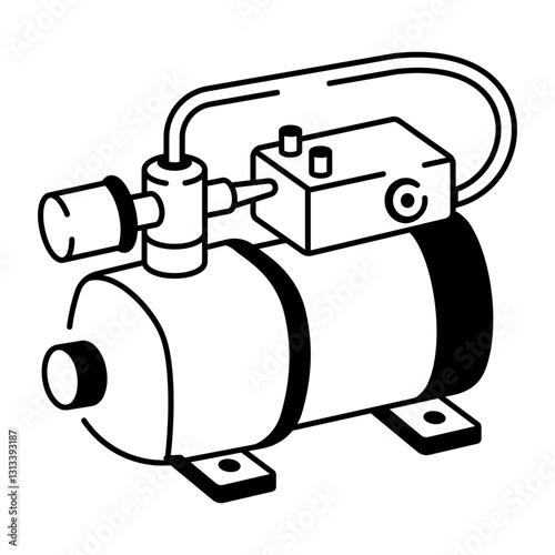 A hand drawn vector icon of vacuum pump
