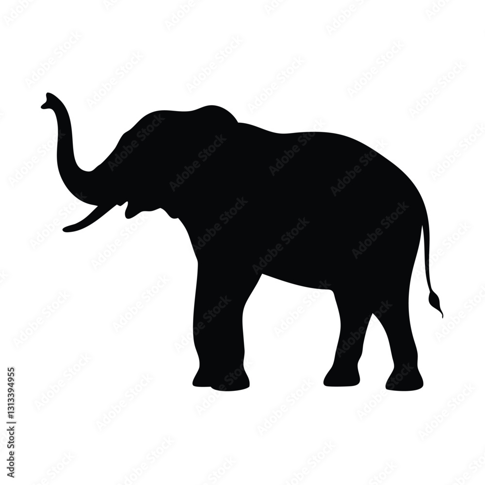 Small Elephant Silhouette Vector: High-Quality Animal Graphics Small Elephant Silhouette Vector: High-Quality Animal Graphics