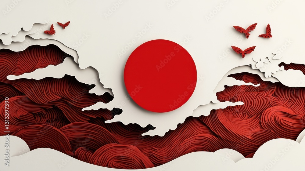 Vibrant Red Circle on Minimalist White Wall Creating Bold Artistic Contrast Vibrant Red Circle on Minimalist White Wall Creating Bold Artistic Contrast