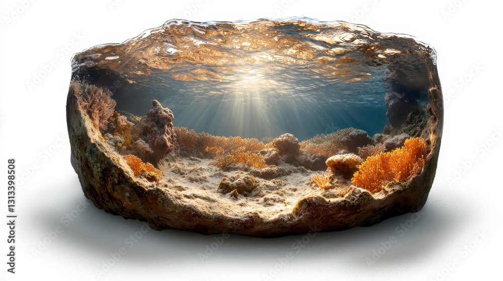Fototapeta premium Submerged Reef Within Rock Cavity
