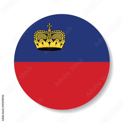 Liechtenstein circle flag logo icon digital vector illustration
