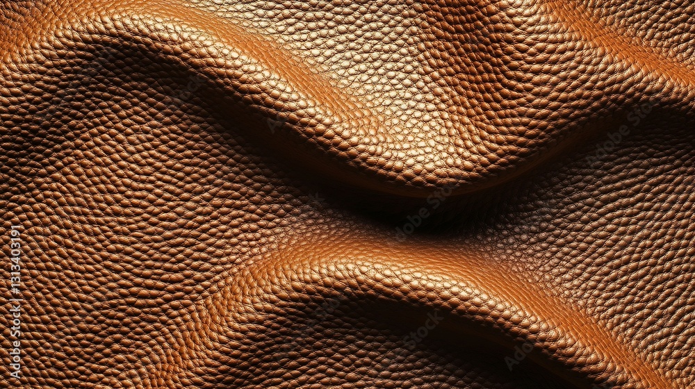 Brown leather surface with bumpy texture and curved natural shapes Brown leather surface with bumpy texture and curved natural shapes