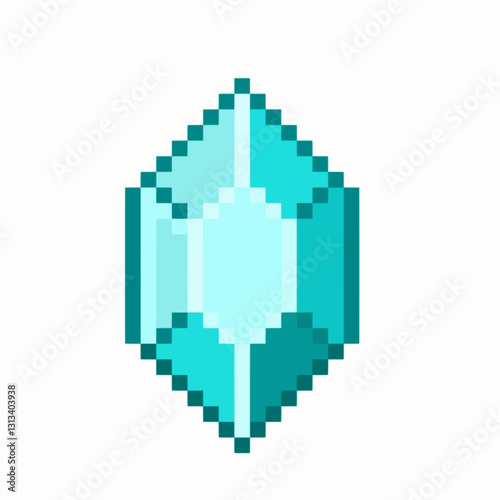 blue crystal in pixel art