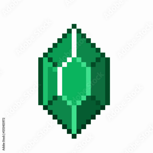 green crystal in pixel art