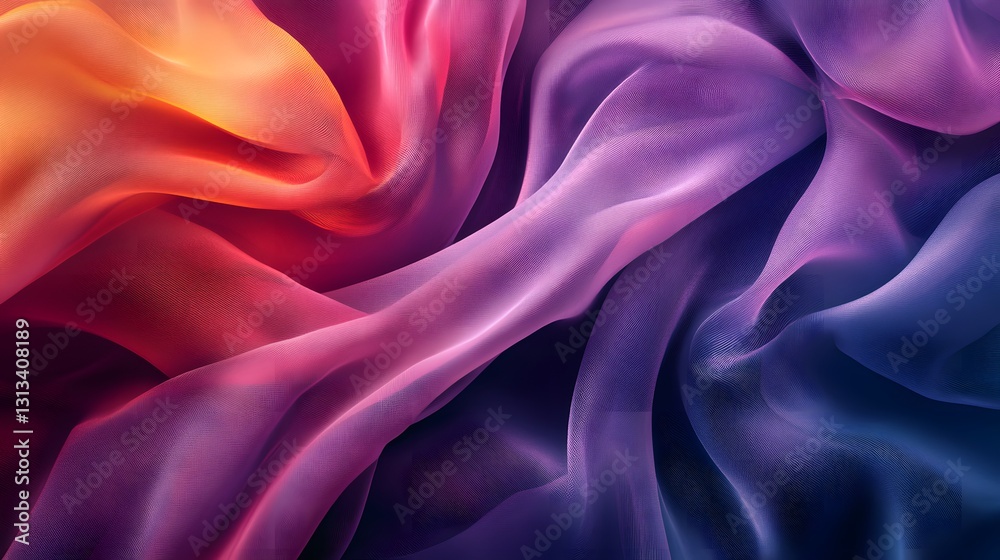 Obraz premium Flowing and colorful fabric creating a beautiful gradient background texture