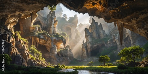 Natural Caves and Rock Landscape