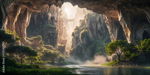 Natural Caves and Rock Landscape