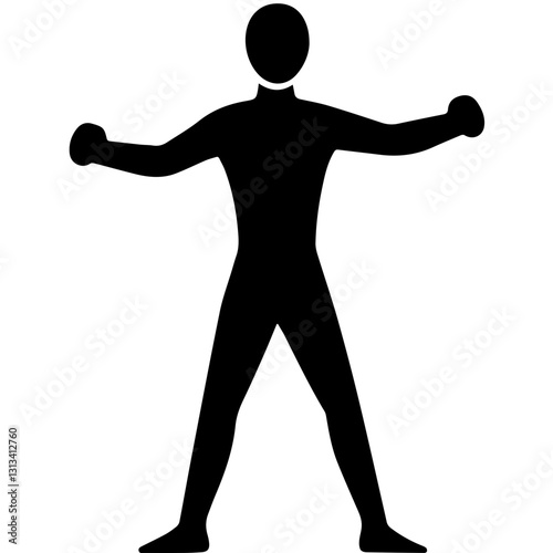 Boxer Fighting Pose Silhouette – Perfect for Sports & Fitness Designs
