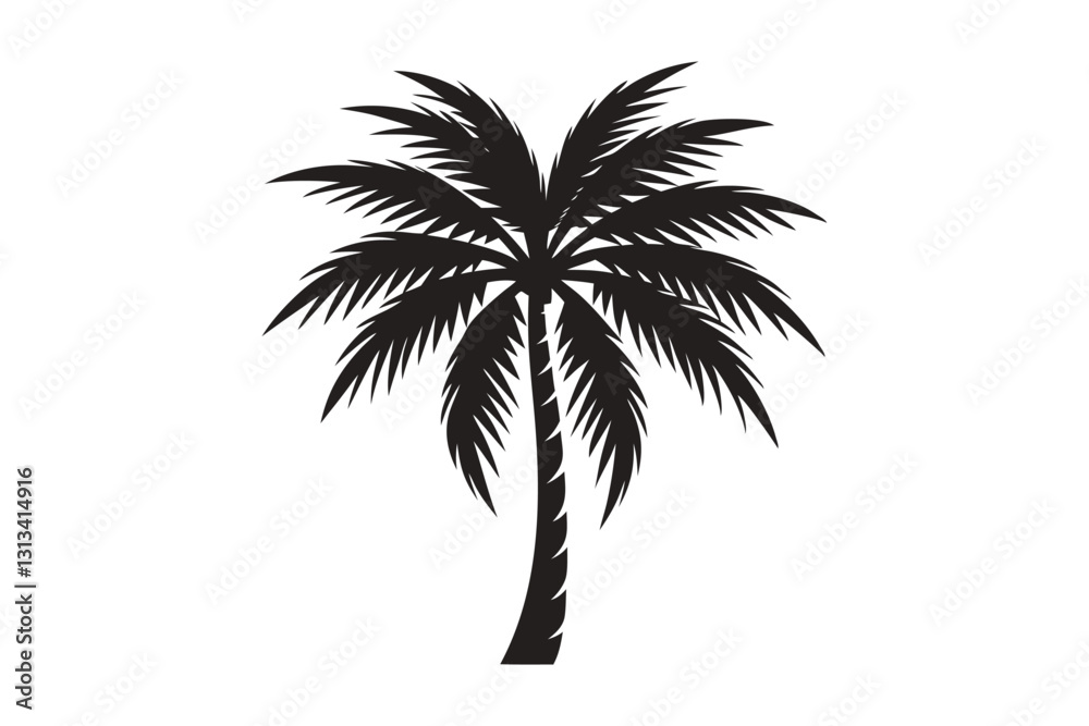 palm tree silhouette isolated on white palm tree silhouette isolated on white