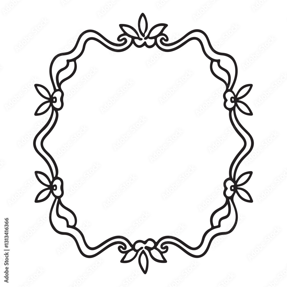 hand drawn doodle border frames with black wavy lines, bow and ribbon vertical hand drawn doodle border frames with black wavy lines, bow and ribbon vertical