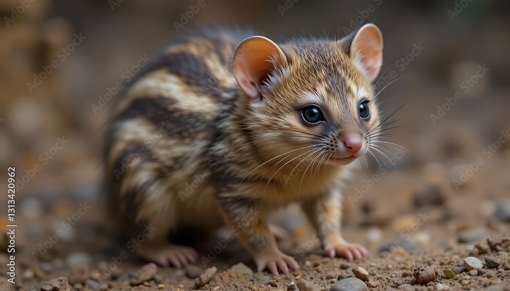 Adorable Baby African Striped Mouse: A Wildlife Portrait Adorable Baby African Striped Mouse: A Wildlife Portrait