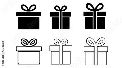 Present gift box icon. Vector isolated elements. Christmas gift icon illustration vector symbol. Surprise present linear design. vector illustration 