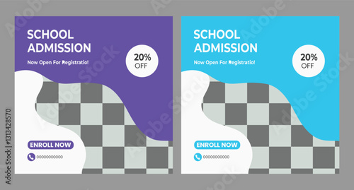  School admission education social media post design

