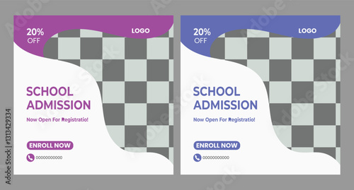  Back to school admission social media post banner
