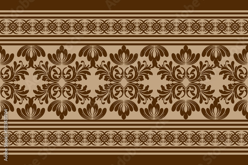 Brown Damask Wallpaper Pattern