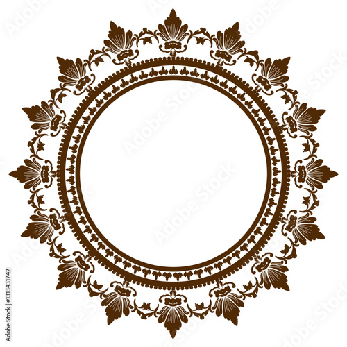 Vintage floral ornamental frame with elegant design and decorative pattern