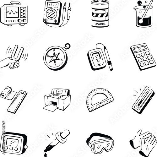 Science Lab Doodle Icon Collection

