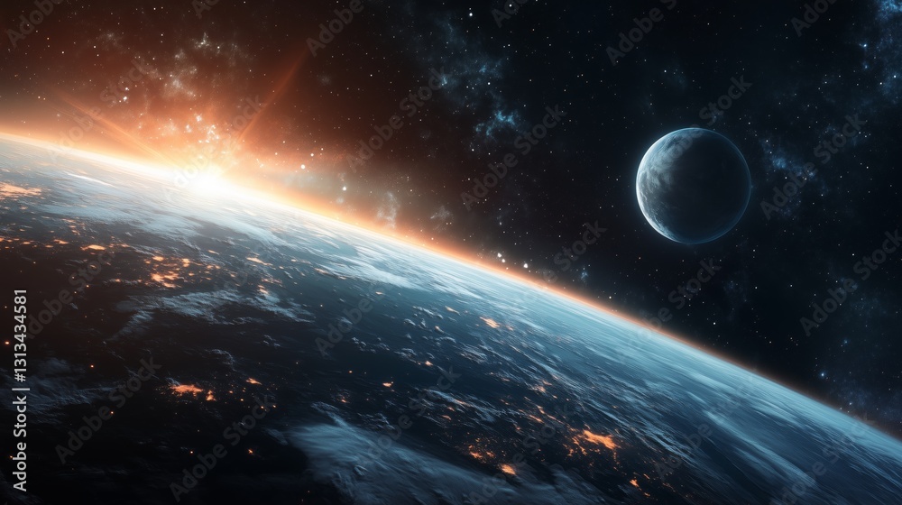 Obraz premium The Blue Planet in the Universe