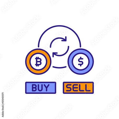 Exchange Platform Icon in Colors for Crypto Trading and Asset Swap Services.