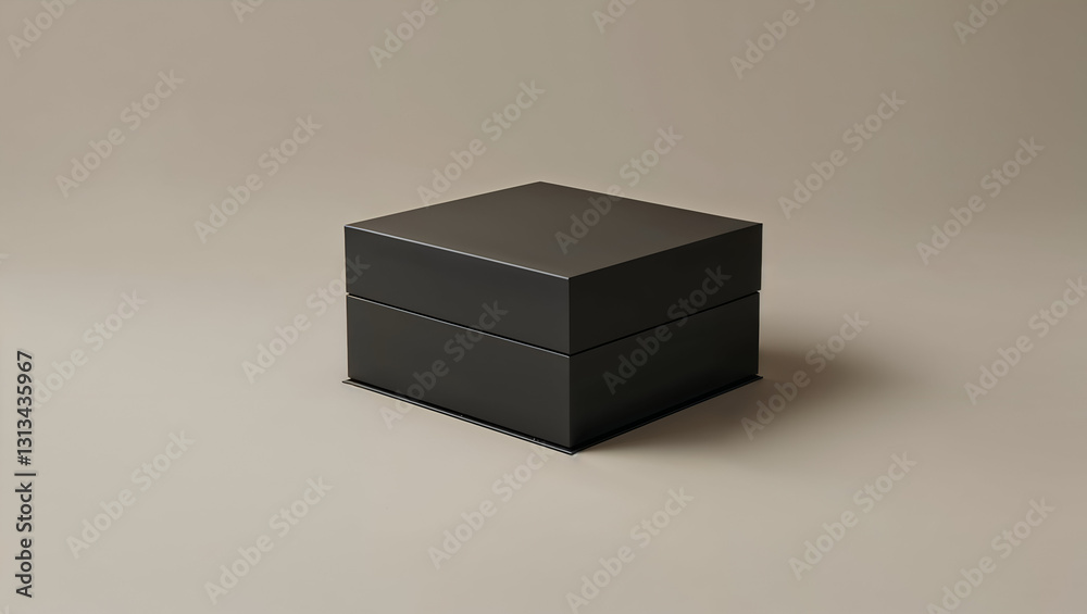 Obraz premium Modern Aesthetic Gift Box Presentation with Symmetrical Composition and Monochrome Tones