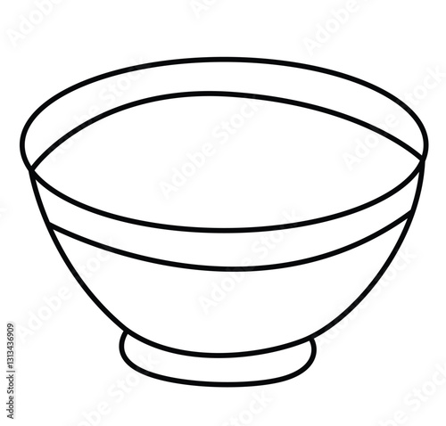 Cute cartoon hand drawn vector Bowl coloring page.