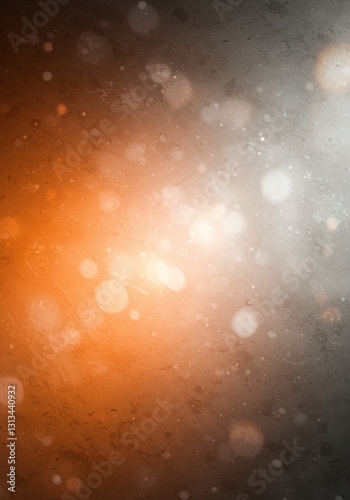 The gradient background transitioning from warm to cool enhances the bokeh effect of blurred circular lights, showcasing varied sizes and an out-of-focus aesthetic