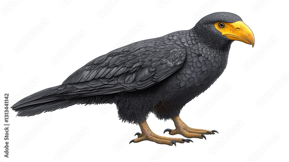 Obraz premium Yellowbeaked bird on checkered background, a captivating visual study of avian beauty and geometric patterns
