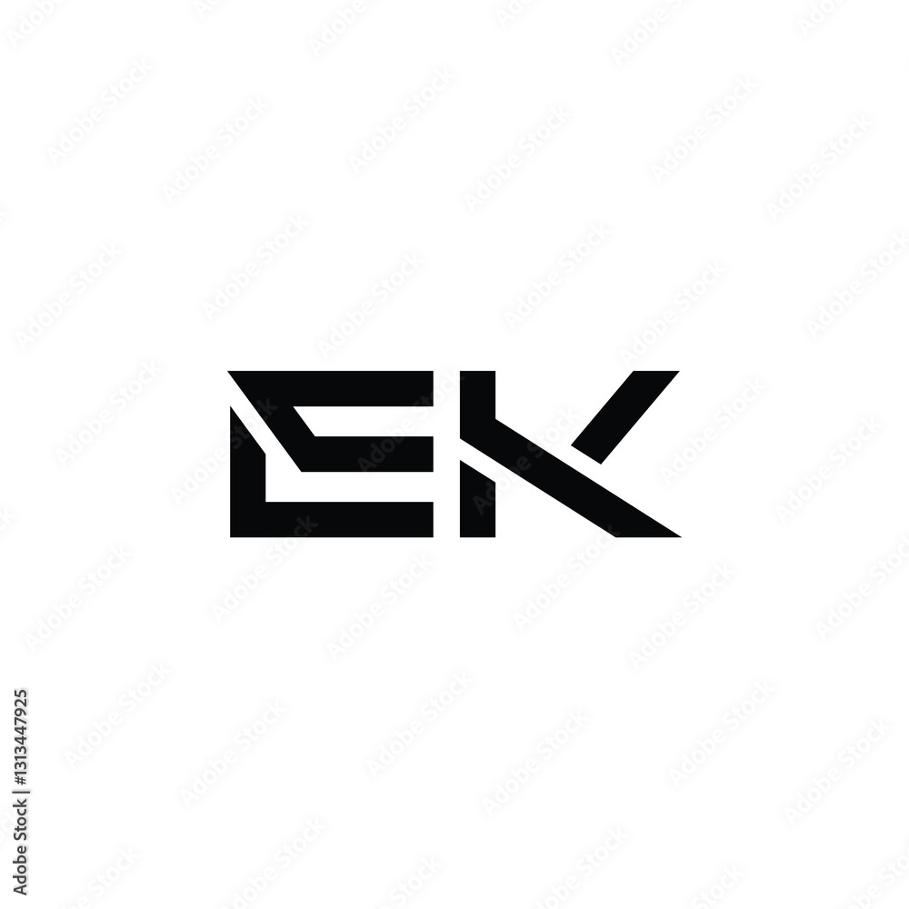 EK monogram logo design letter text name symbol monochrome logotype alphabet character simple logo EK monogram logo design letter text name symbol monochrome logotype alphabet character simple logo