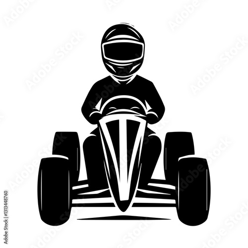 Dynamic Driver Silhouette: Racer Pose for Sports and Action Graphics
