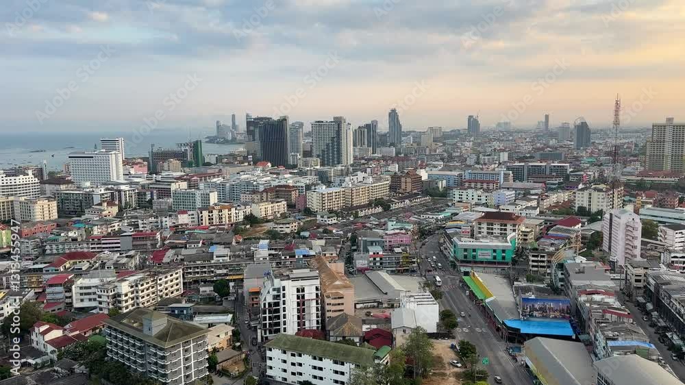 Early morning sunrise in Pattaya city thailand Chonburi region Bang Lamung south east asia thai