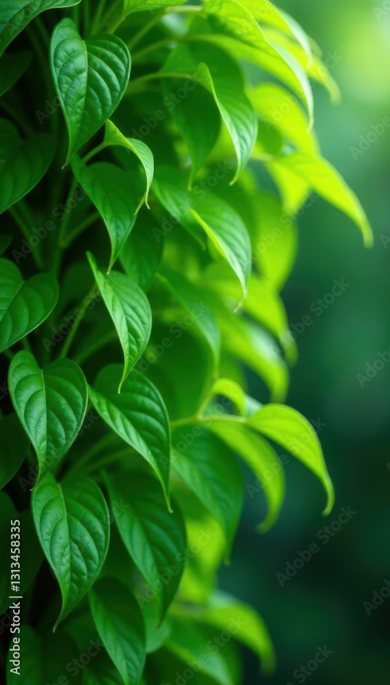 Obraz premium Vibrant green spider plant leaves, cascading foliage , foliage, indoor plant, easy care