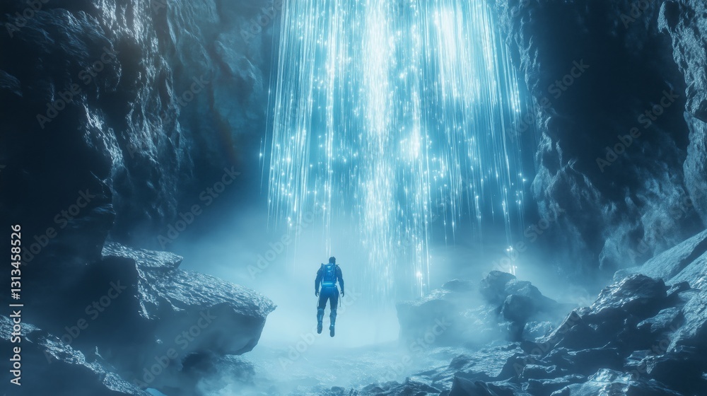 Obraz premium The Blue Wonder of the Alien Cave