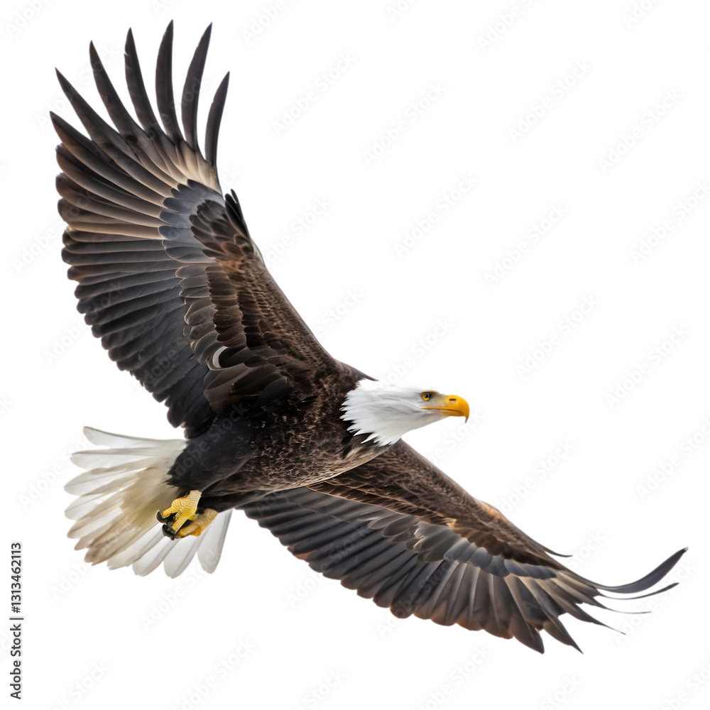 Majestic Bald Eagle in Flight on transparent background Majestic Bald Eagle in Flight on transparent background