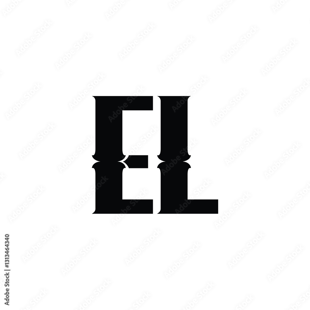 EL monogram logo design letter text name symbol monochrome logotype alphabet character simple logo EL monogram logo design letter text name symbol monochrome logotype alphabet character simple logo
