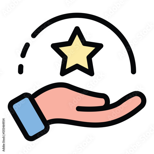 Value icon in flat line style representing worth quality and importance ideal for business finance and ethical concepts.