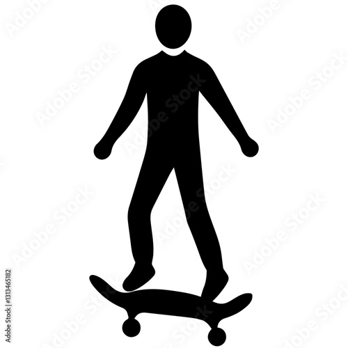 Action-Packed Skateboarder Pose Silhouette for Graphic Designers