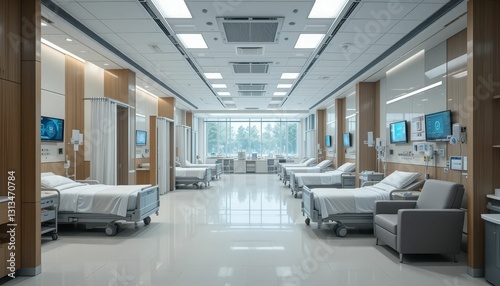 Modern Hospital Room Interior Design with Clean Aesthetic and Technology