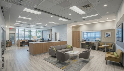 Modern Office Interior with Open Space and Bright Natural Light