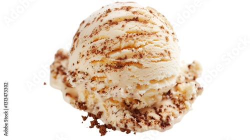 Tiramisu Ice Cream on transparent background PNG.