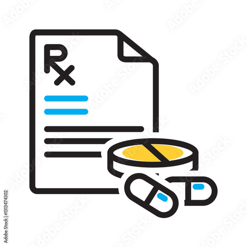 Vector multi color icon for Prescription