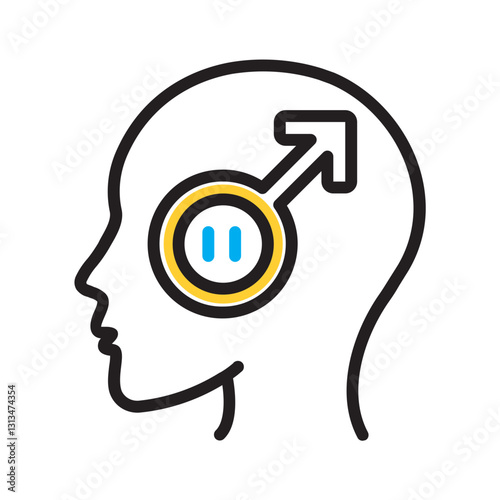 Vector multi color icon for Andropause