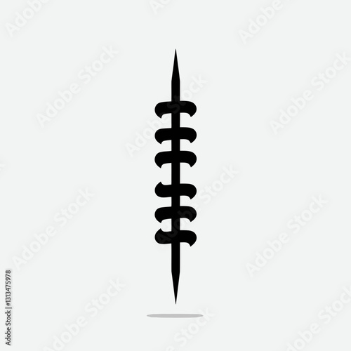 very simple flat and minimalist Skewer Stick silhouette in black on a white background