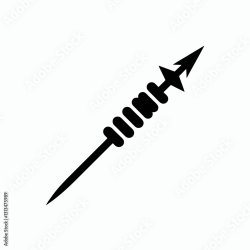 very simple flat and minimalist Skewer Stick silhouette in black on a white background