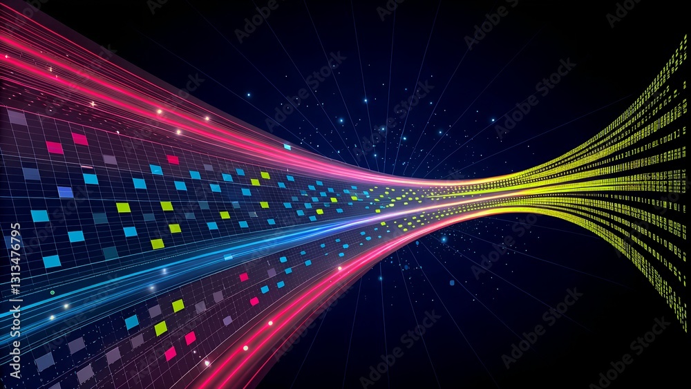 Digital Data Flow and Futuristic Technology Digital Data Flow and Futuristic Technology
