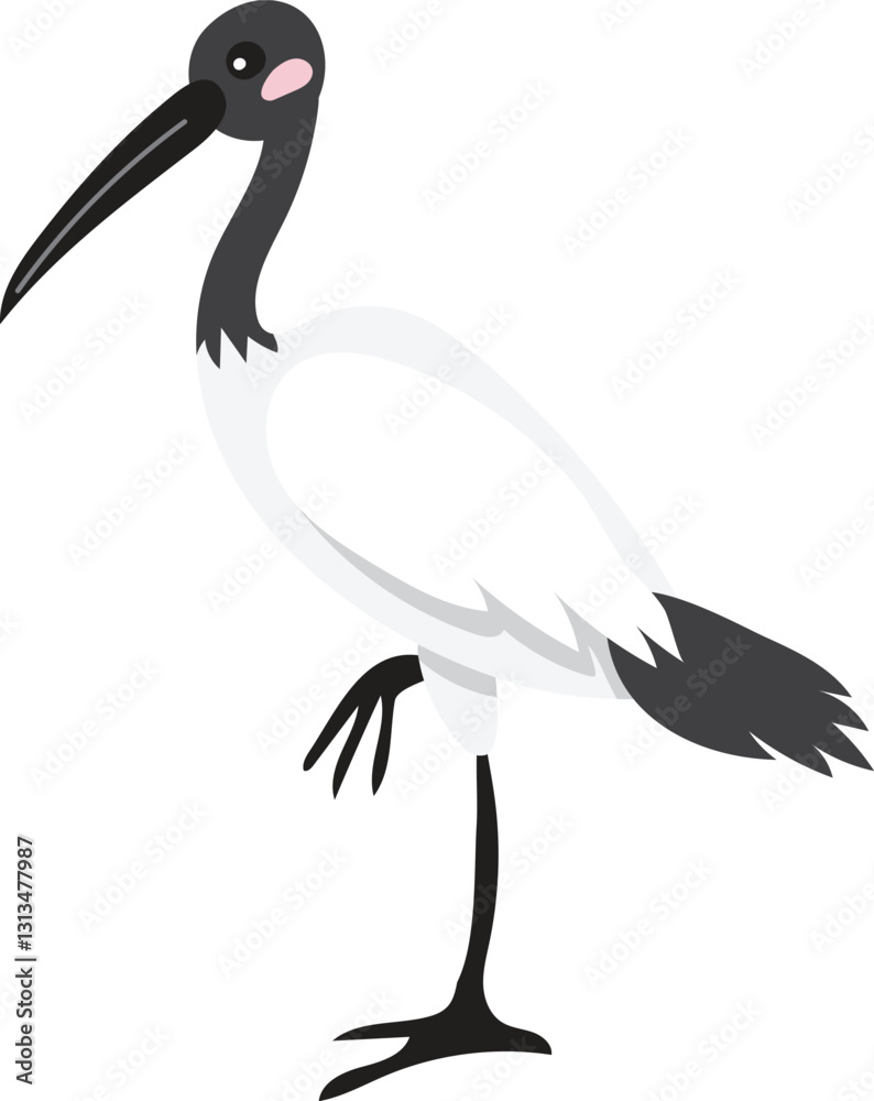 Fototapeta premium Funny Ibis Standing on One Leg
