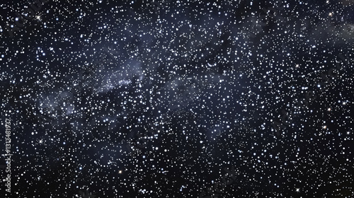 Field of stars in the night sky, surrounded by an empty dark center. Background of the universe with a cloudless sky against a black backdrop. photo