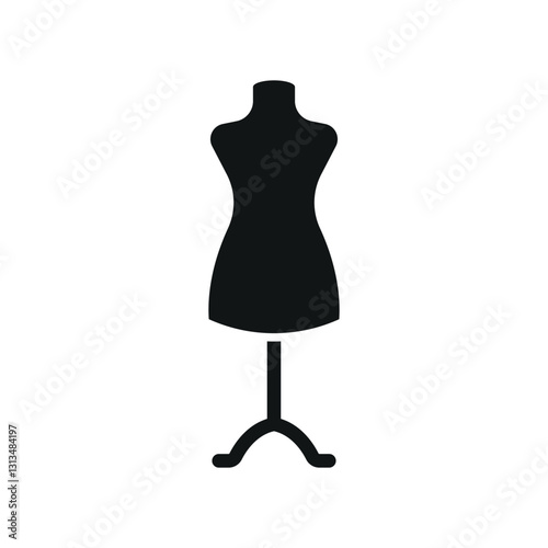 Mannequin tailor and fashion icon represents elegance and craftsmanship, perfect for sewing, dressmaking, clothing design, and fashion branding.