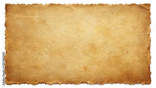 Distressed vintage paper with torn edges and subtle texture background for product photography